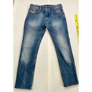 Diesel Jeans Mens 29 Larkee Relaxed‎ Button Fly Straight Blue Denim 0885V